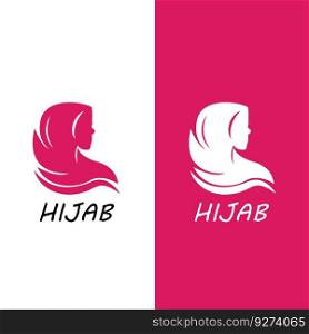 hijab logo icon vector illustration template design
