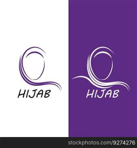 hijab logo icon vector illustration template design