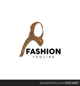 Hijab Logo, Islamic Women Fashion Simple Design, Muslim Clothing Vector, Icon, Symbol, Illustration