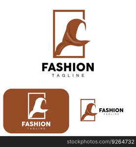 Hijab Logo, Islamic Women Fashion Simple Design, Muslim Clothing Vector, Icon, Symbol, Illustration