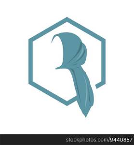 Hijab Logo, Islamic Women Fashion Simple Design, Muslim Clothing Vector, Icon, Symbol, Illustration