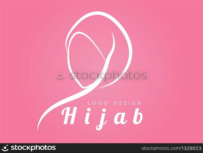 hijab logo with text space, vector illustration