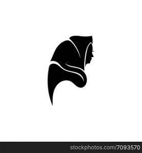 Hijab women black silhouette vector icons app