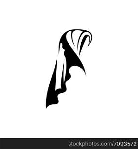 Hijab women black silhouette vector icons app