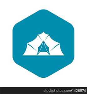 Hiking and camping tent icon. Simple illustration of hiking and camping tent vector icon for web. Hiking and camping tent icon, simple style