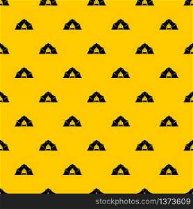 Hiking and camping tent pattern seamless vector repeat geometric yellow for any design. Hiking and camping tent pattern vector