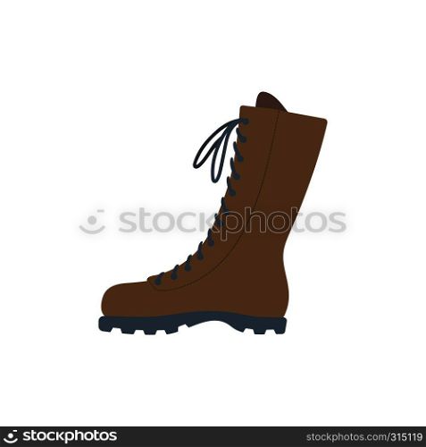 Hiking boot icon. Flat color design. Vector illustration.