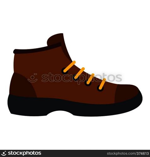 Hiking boot icon. Flat illustration of hiking boot vector icon for web design. Hiking boot icon, flat style
