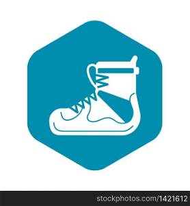 Hiking boot icon. Simple illustration of hiking boot vector icon for web design isolated on white background. Hiking boot icon, simple style