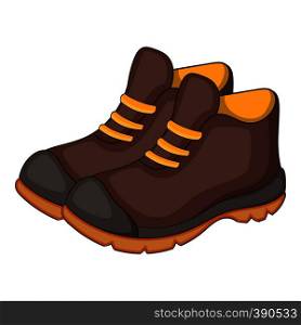 Hiking boots icon. Cartoon illustration of hiking boot vector icon for web design. Hiking boots icon, cartoon style