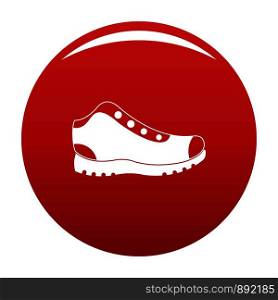 Hiking boots icon. Simple illustration of hiking boots vector icon for any any design red. Hiking boots icon vector red