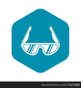 Hiking glasses icon. Simple illustration of hiking glasses vector icon for web design isolated on white background. Hiking glasses icon, simple style