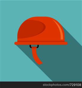 Hiking helmet icon. Flat illustration of hiking helmet vector icon for web design. Hiking helmet icon, flat style