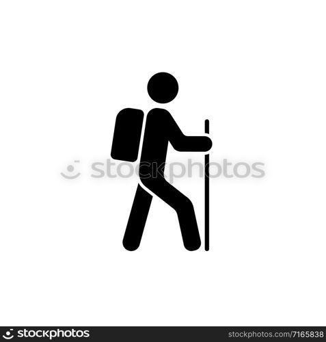 Hiking icon vector isolated on white background. Hiking icon vector isolated on white