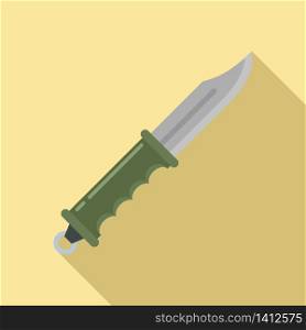 Hiking knife icon. Flat illustration of hiking knife vector icon for web design. Hiking knife icon, flat style