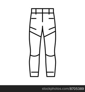 hiking pants apparel line icon vector. hiking pants apparel sign. isolated contour symbol black illustration. hiking pants apparel line icon vector illustration