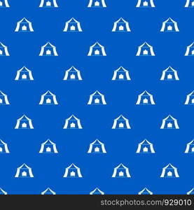 Hiking pavilion pattern repeat seamless in blue color for any design. Vector geometric illustration. Hiking pavilion pattern seamless blue