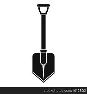 Hiking shovel icon. Simple illustration of hiking shovel vector icon for web design isolated on white background. Hiking shovel icon, simple style