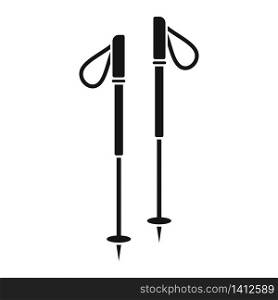 Hiking sticks icon. Simple illustration of hiking sticks vector icon for web design isolated on white background. Hiking sticks icon, simple style