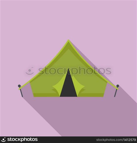 Hiking tent icon. Flat illustration of hiking tent vector icon for web design. Hiking tent icon, flat style