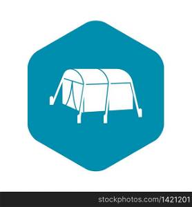 Hiking tent icon. Simple illustration of hiking tent vector icon for web design isolated on white background. Hiking tent icon, simple style