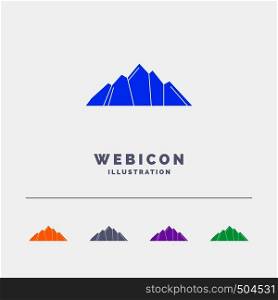 hill, landscape, nature, mountain, scene 5 Color Glyph Web Icon Template isolated on white. Vector illustration. Vector EPS10 Abstract Template background