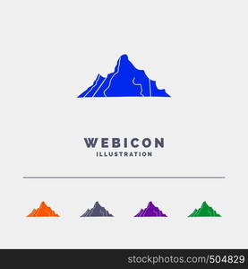 hill, landscape, nature, mountain, scene 5 Color Glyph Web Icon Template isolated on white. Vector illustration. Vector EPS10 Abstract Template background