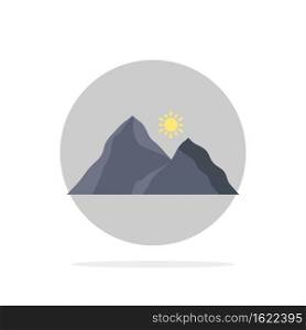 hill, landscape, nature, mountain, scene Flat Color Icon Vector