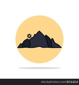 hill, landscape, nature, mountain, scene Flat Color Icon Vector