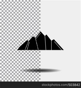 hill, landscape, nature, mountain, scene Glyph Icon on Transparent Background. Black Icon. Vector EPS10 Abstract Template background