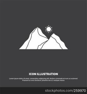 hill, landscape, nature, mountain, scene Icon. glyph vector symbol for UI and UX, website or mobile application