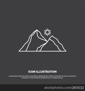 hill, landscape, nature, mountain, scene Icon. Line vector symbol for UI and UX, website or mobile application