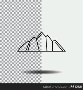 hill, landscape, nature, mountain, scene Line Icon on Transparent Background. Black Icon Vector Illustration. Vector EPS10 Abstract Template background