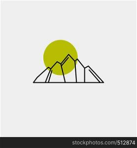 hill, landscape, nature, mountain, scene Line Icon. Vector EPS10 Abstract Template background