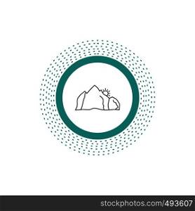 hill, landscape, nature, mountain, scene Line Icon. Vector isolated illustration. Vector EPS10 Abstract Template background
