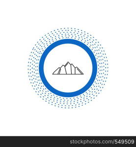 hill, landscape, nature, mountain, scene Line Icon. Vector isolated illustration. Vector EPS10 Abstract Template background