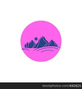 hill, landscape, nature, mountain, sun Glyph Icon.. Vector EPS10 Abstract Template background