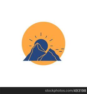 hill, landscape, nature, mountain, sun Glyph Icon.. Vector EPS10 Abstract Template background
