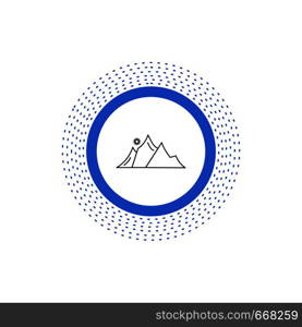 hill, landscape, nature, mountain, sun Line Icon. Vector isolated illustration. Vector EPS10 Abstract Template background