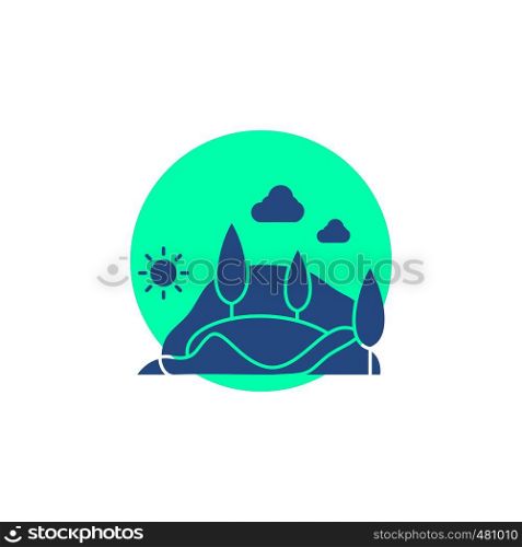 hill, landscape, nature, mountain, tree Glyph Icon.. Vector EPS10 Abstract Template background