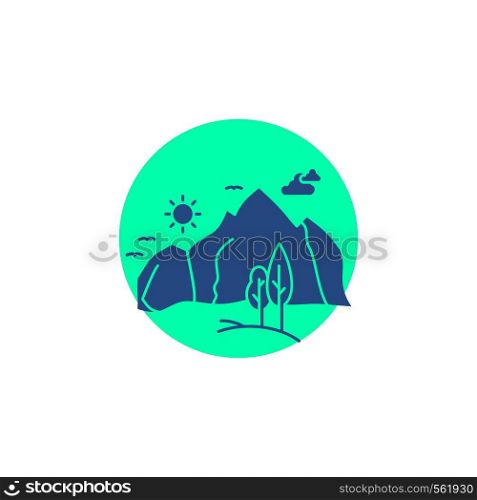 hill, landscape, nature, mountain, tree Glyph Icon.. Vector EPS10 Abstract Template background