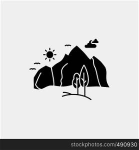 hill, landscape, nature, mountain, tree Glyph Icon. Vector isolated illustration. Vector EPS10 Abstract Template background