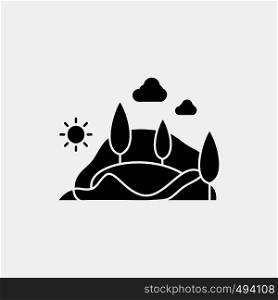 , hill, landscape, nature, mountain, tree Glyph Icon. Vector isolated illustration. Vector EPS10 Abstract Template background