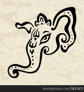 Hindu God Ganesha. Vector hand drawn illustration.