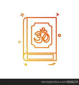 Hindu Holy book icon design vector