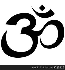 Hindu symbol outline isolated on white background.