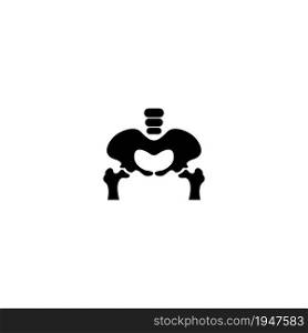 Hip bone icon vector illustration logo design