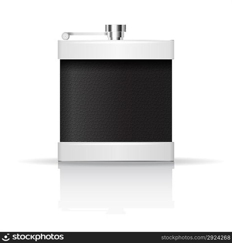 Hip flask wrapped in leather