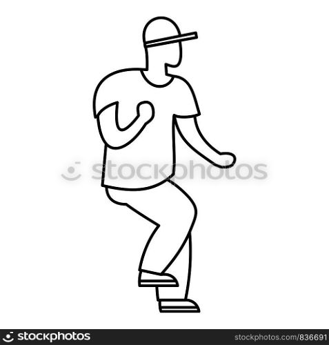 Hip hop dancer icon. Outline hip hop dancer vector icon for web design isolated on white background. Hip hop dancer icon, outline style