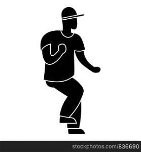 Hip hop dancer icon. Simple illustration of hip hop dancer vector icon for web design isolated on white background. Hip hop dancer icon, simple style